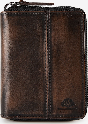 Porte-monnaies 'Destressed' GREENBURRY en marron : devant
