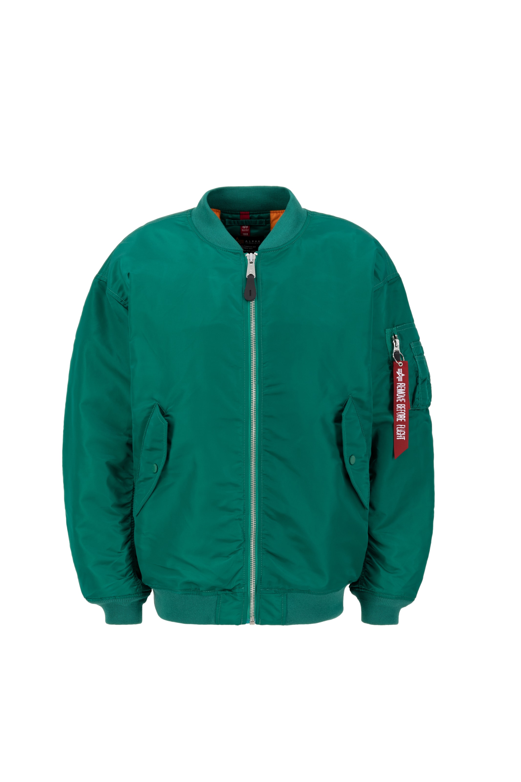 Geacă de primăvară-toamnă &#x27;Ma-1&#x27; de la ALPHA INDUSTRIES pe verde: față