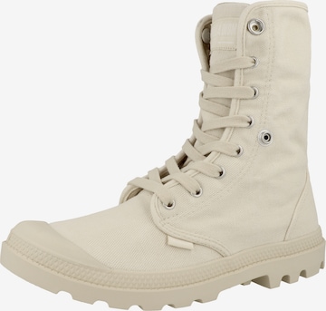 Palladium Lace-Up Boots 'Baggy' in Beige: front