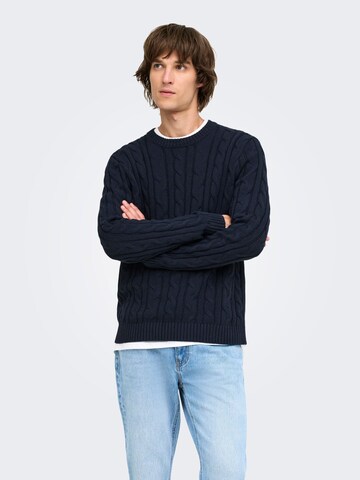 Pullover 'KIM' di Only & Sons in blu: frontale