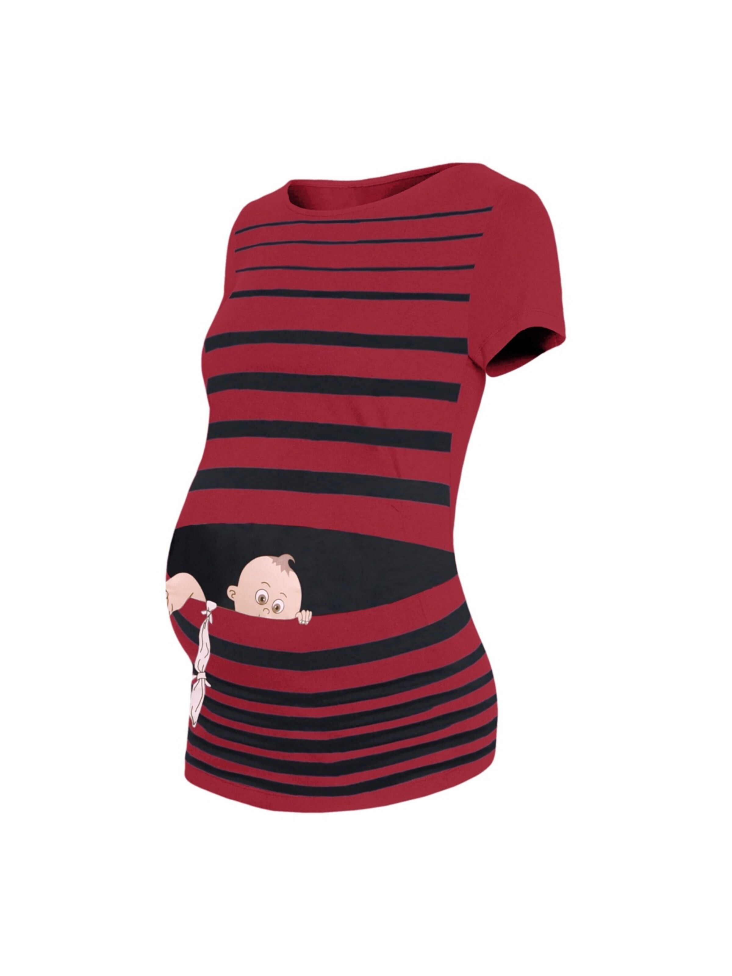 M.M.C. Shirt 'Baby Flucht Umstandsshirt' in Red: front