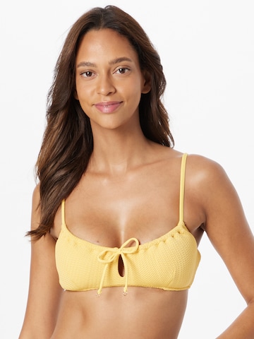 dzeltens Seafolly Bandeau Bikini augšdaļa 'Drawstring': no priekšpuses