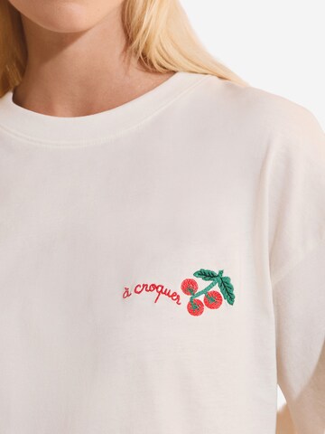 ETAM Schlafshirt 'Tomate' in Weiß