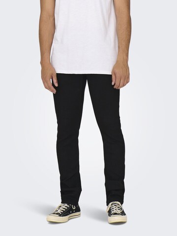 Coupe slim Jean 'ONSLOOM' Only & Sons en noir : devant