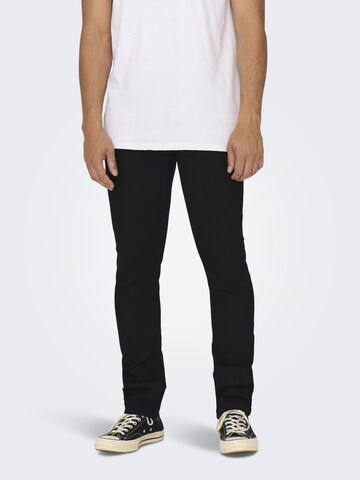 Only & Sons Slimfit Jeans 'LOOM' in Zwart: voorkant