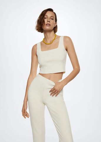 MANGO Flared Broek 'Maggie' in Beige