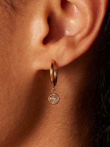 Boucles d'oreilles Lucardi en or : devant