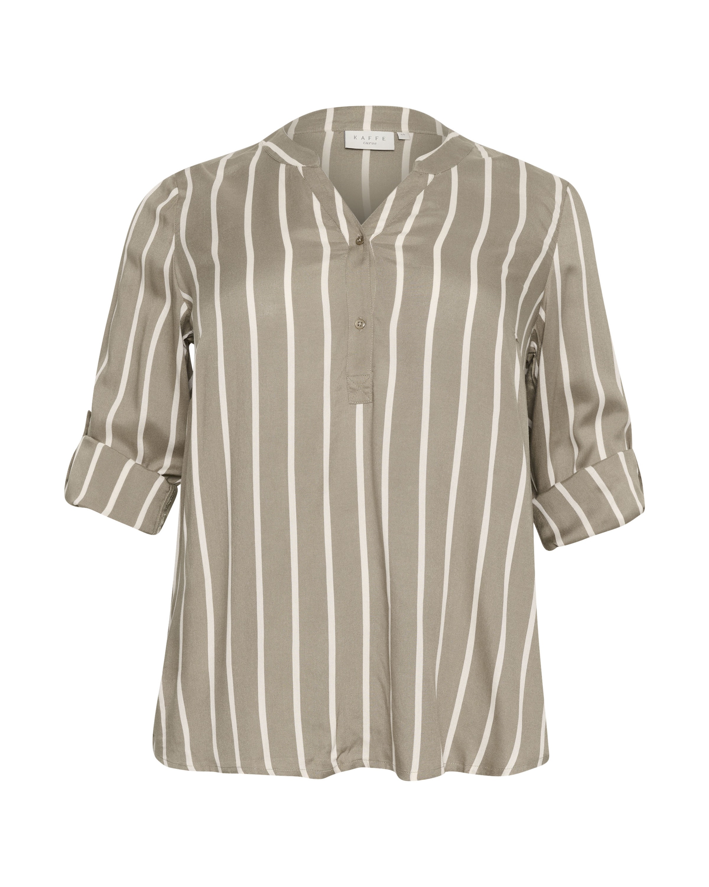 KAFFE CURVE Blouse &#x27;Sida&#x27; in Beige: voorkant