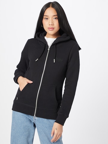 Superdry Zip-Up Hoodie in Black