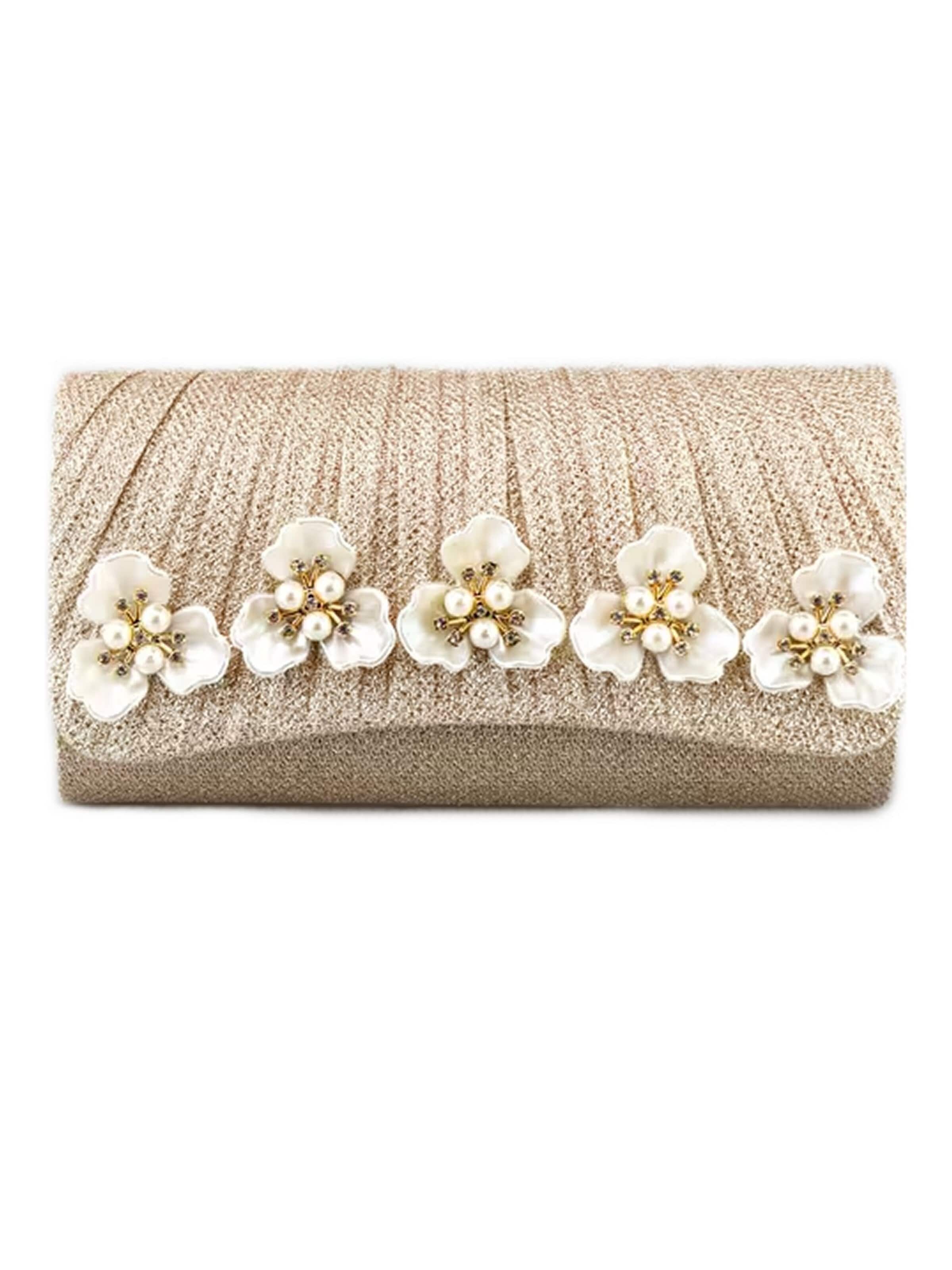 Tomshop24-7 Clutch 'Camellia'‌‌‌‌ in Gold: Vorderseite
