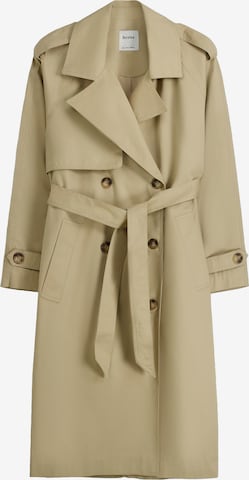 Bershka Between-seasons coat in Beige: front