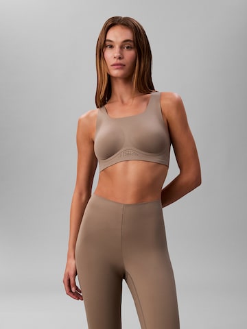 Calvin Klein Sport Bralette Sports Bra in Brown: front