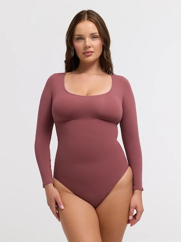 Body modellante 'Longsleeve Sculpting Bodysuit with Slip' di cfab in lilla