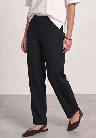 STREET ONE - regular Pantalón de pinzas 'Amalia' en negro: frente