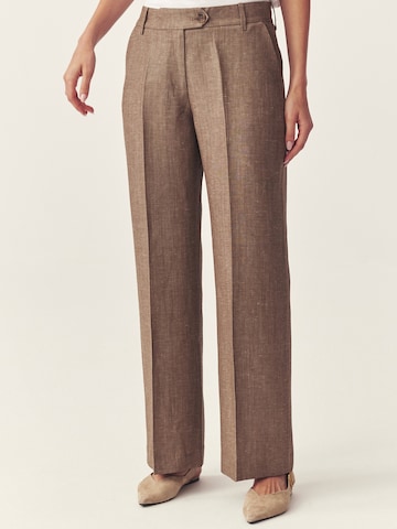 TATUUM Ohlapna forma Hlače na rob 'Zariana 1' | bež barva: sprednja stran