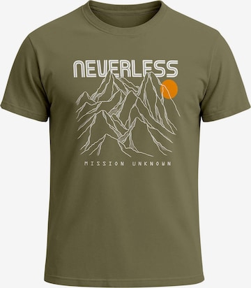 Neverless Shirt 'Gebirge' in Green: front