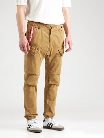 ALPHA INDUSTRIES Дънки Tapered Leg Карго панталон 'Force One' в зелено: отпред