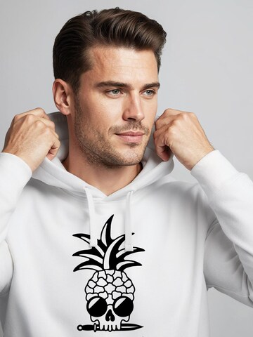 Neverless Sweatshirt 'Bad Karma Skull' in White