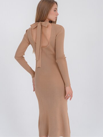 FRESHLIONS Knitted dress ' Evelina ' in Beige