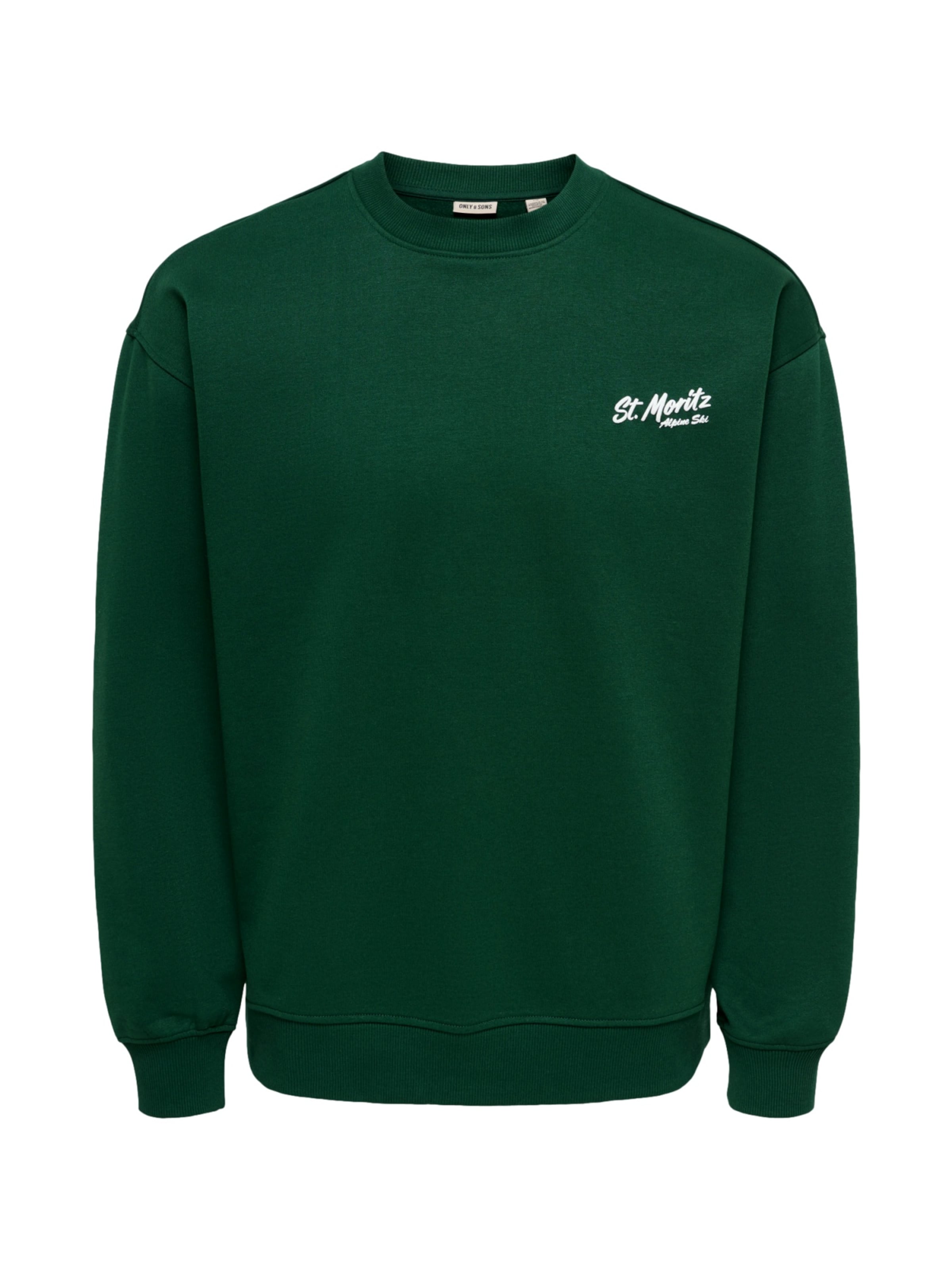 Only & Sons Sweatshirt 'ONSBejmo Morits' in Groen: voorkant