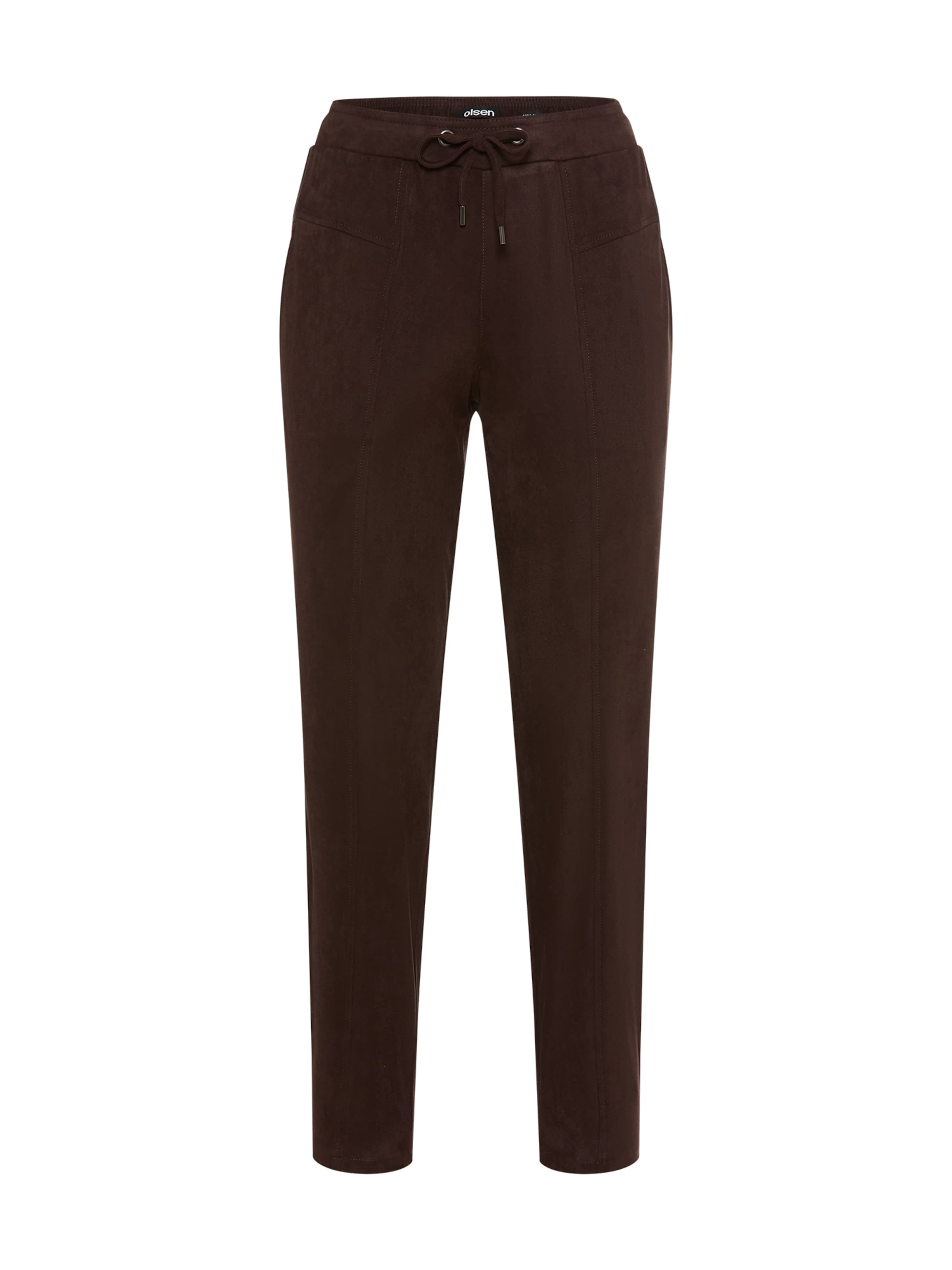 Olsen Regular Pants 'Lisa' in Brown: front
