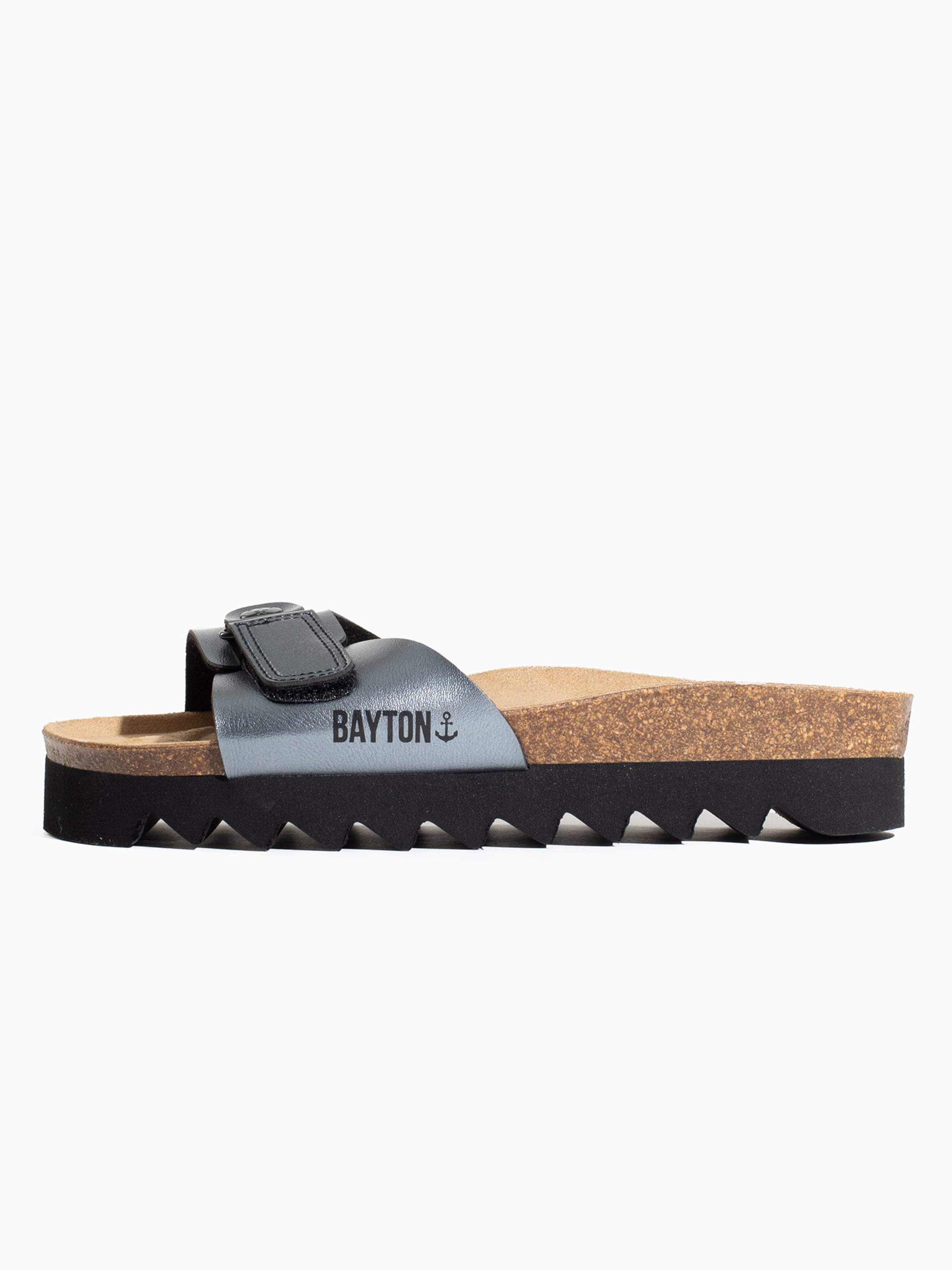Bayton Pantolette 'Calypso' in Silber: Vorderseite