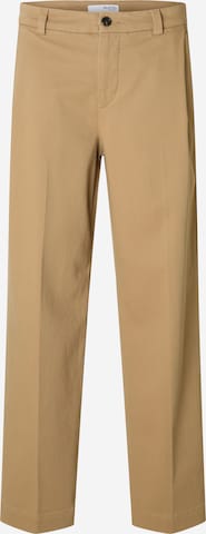 Loosefit Pantaloni con piega frontale di SELECTED in marrone: frontale