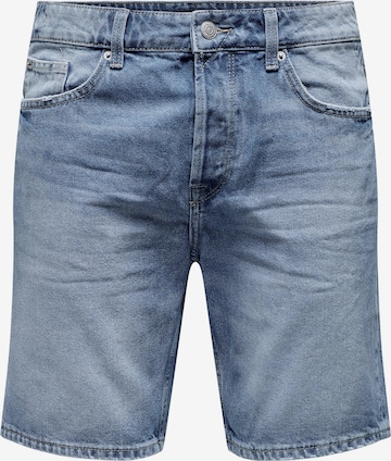 Jeans 'EDGE' de la Only & Sons pe albastru: față