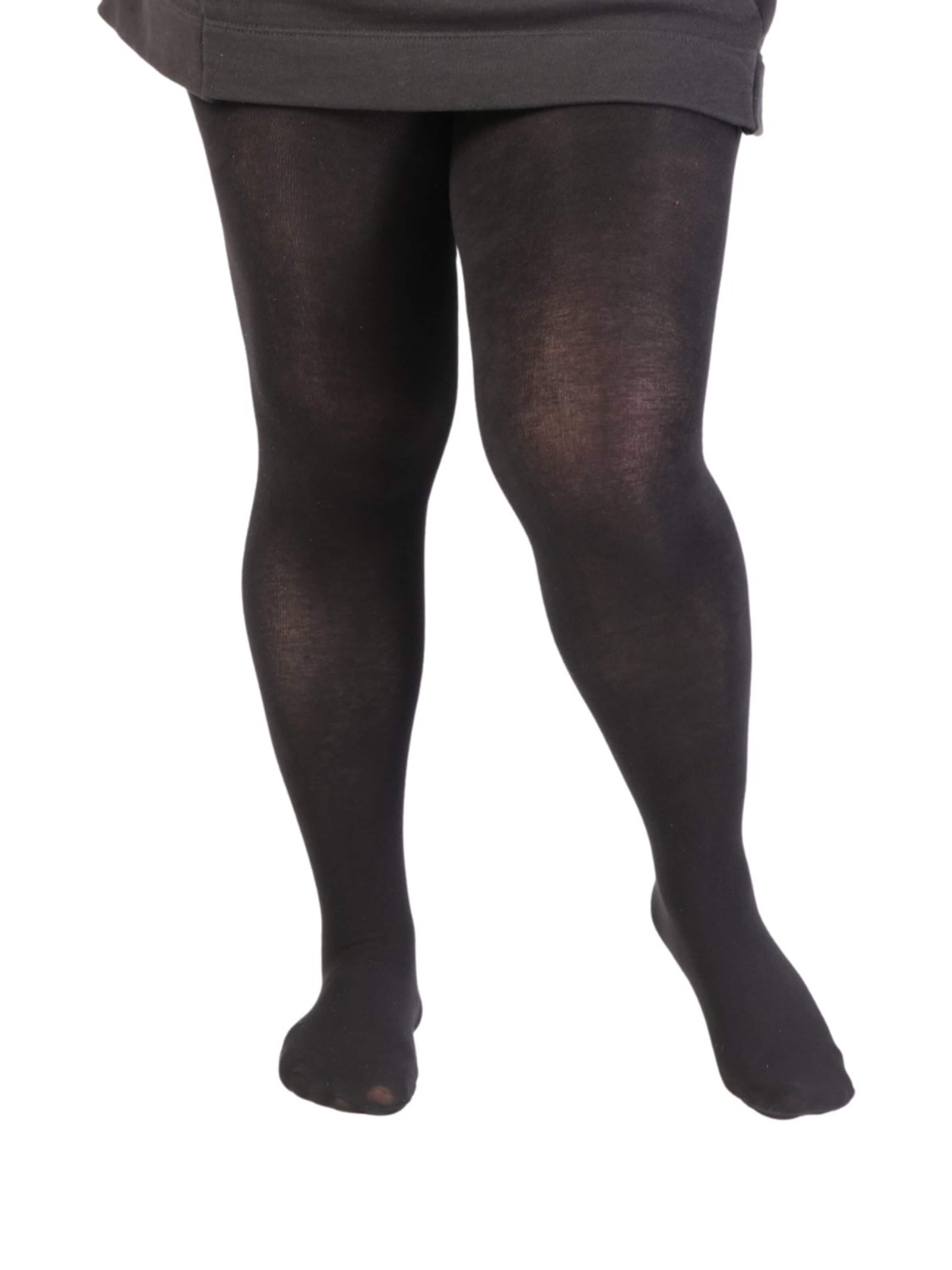 Collant 'NONA plus size cotton tights for women' di Sokisahtel in nero: frontale