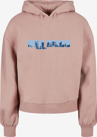 Merchcode Sweatshirt 'Grand San Diego Skyline' in Pink: predná strana