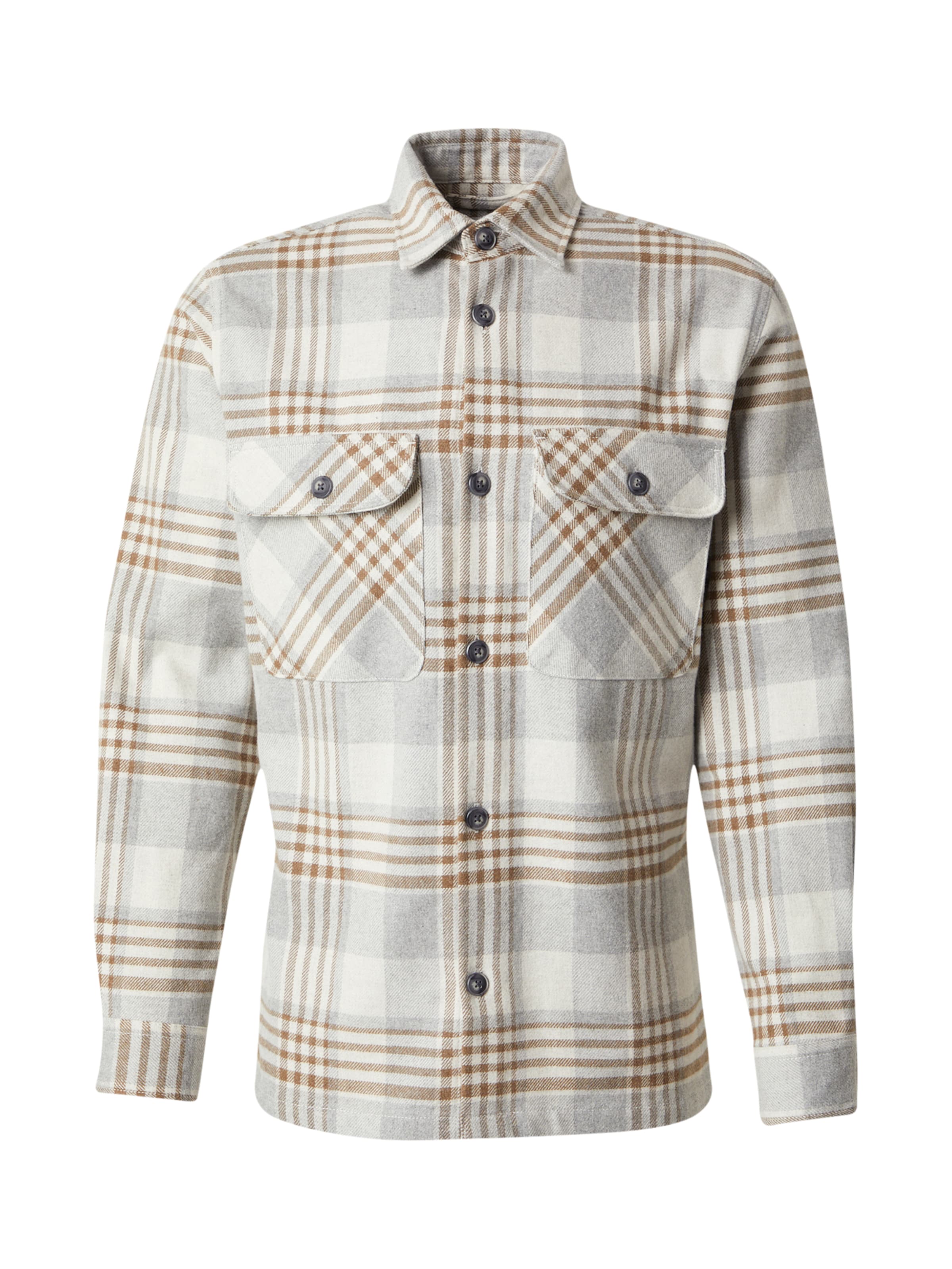 Jack & Jones Premium Средняя посадка Рубашка 'RAYLE' в Коричневый: спереди