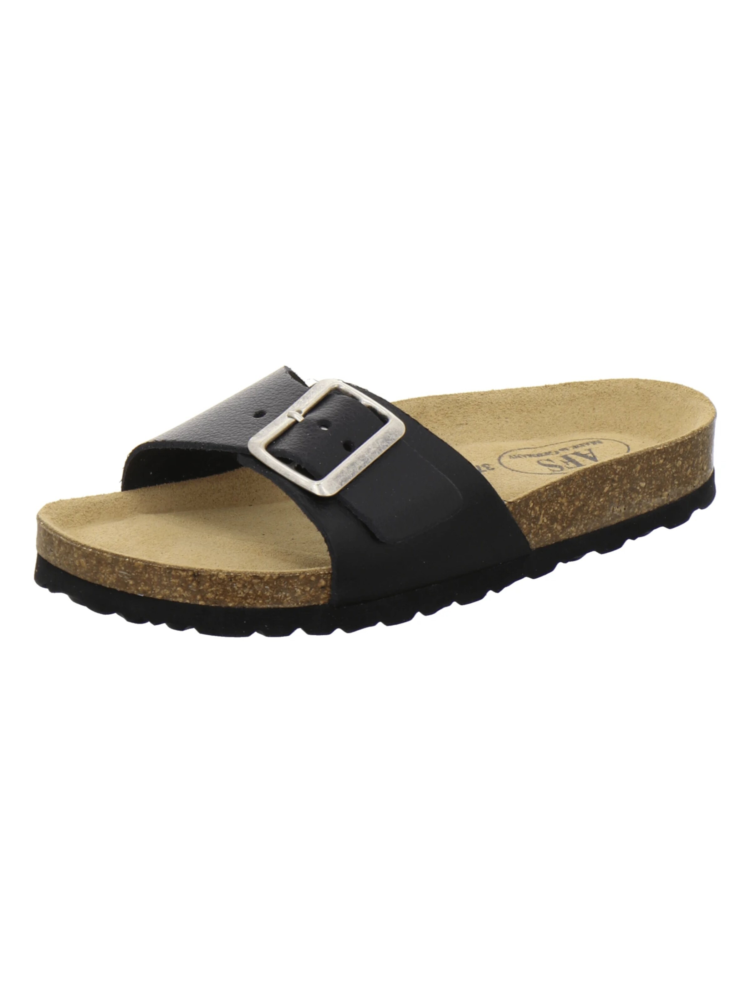 AFS-Schuhe - Zapatos abiertos 'Pantoletten Damen Einschnaller schwarz' en negro: frente