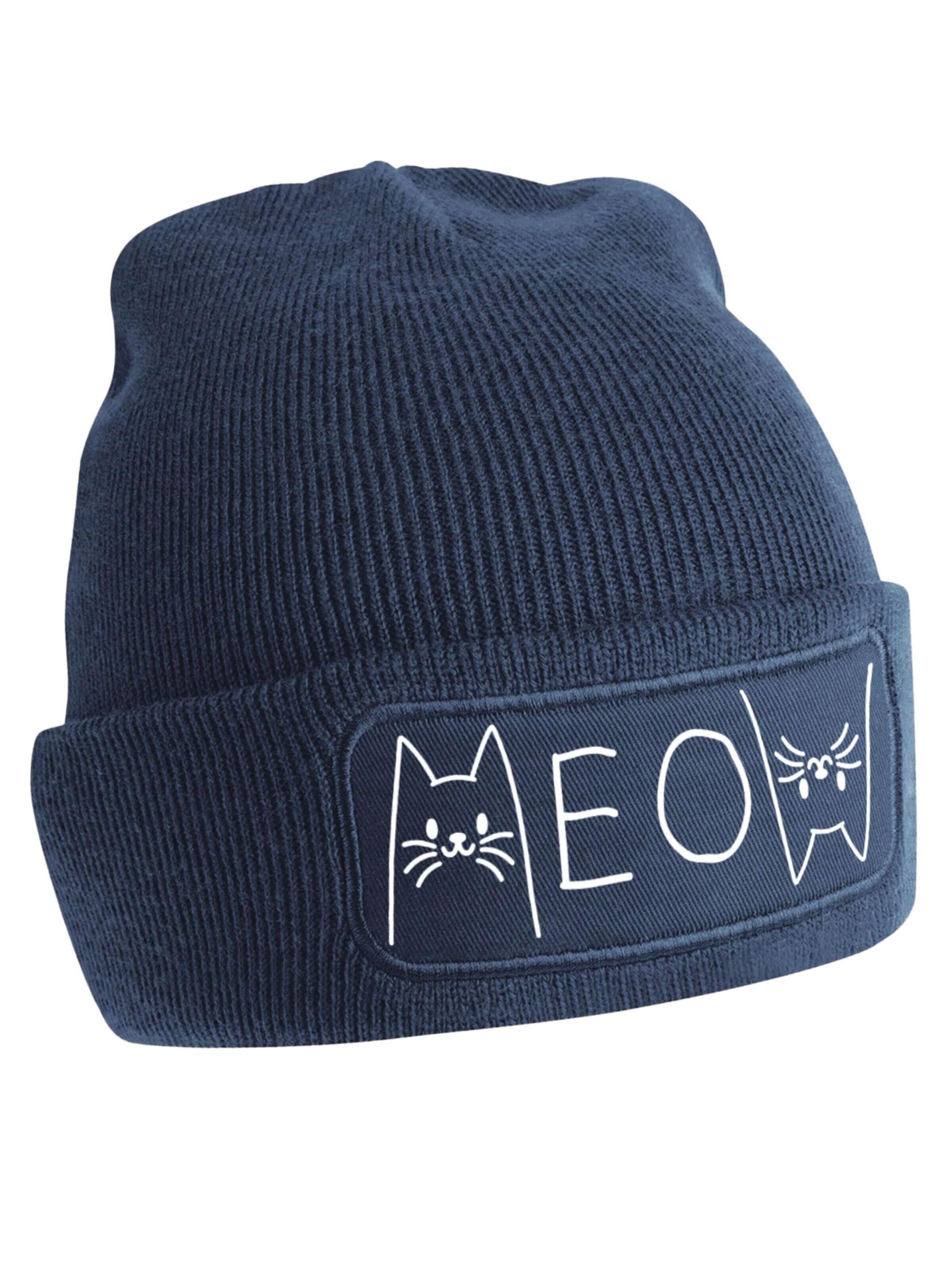Youth Designz Mütze 'MEOW'‌‌‌‌‌‌ in Blau