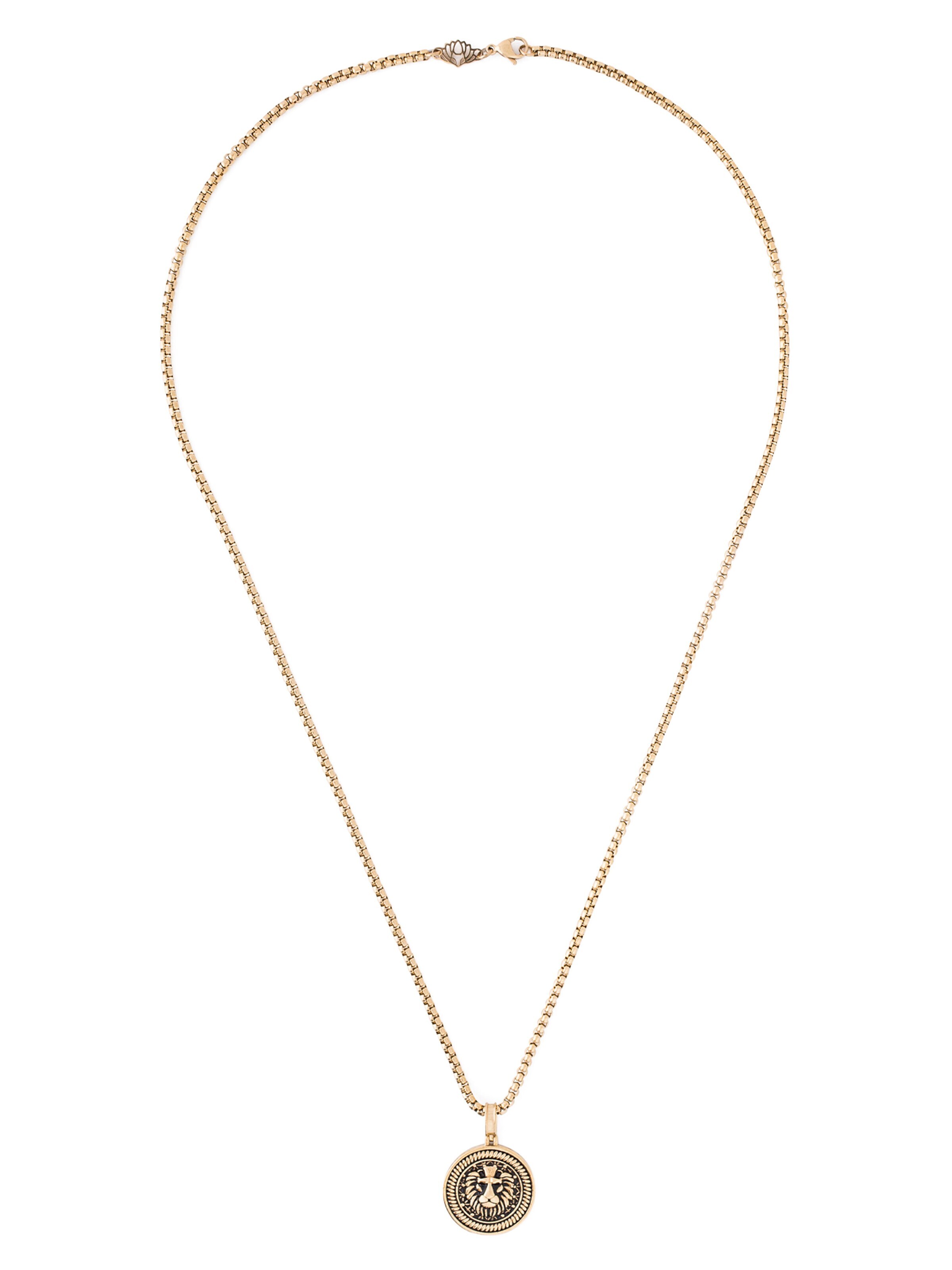 Akitsune Necklace 'Imperator Pendant / Necklace Antique Gold 70 cm' in Gold: front