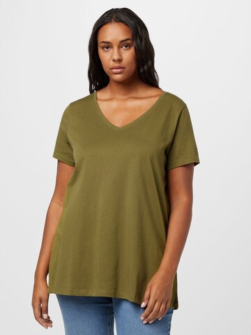 ONLY Carmakoma T-shirt 'Bonnie Life' i grön: framsida