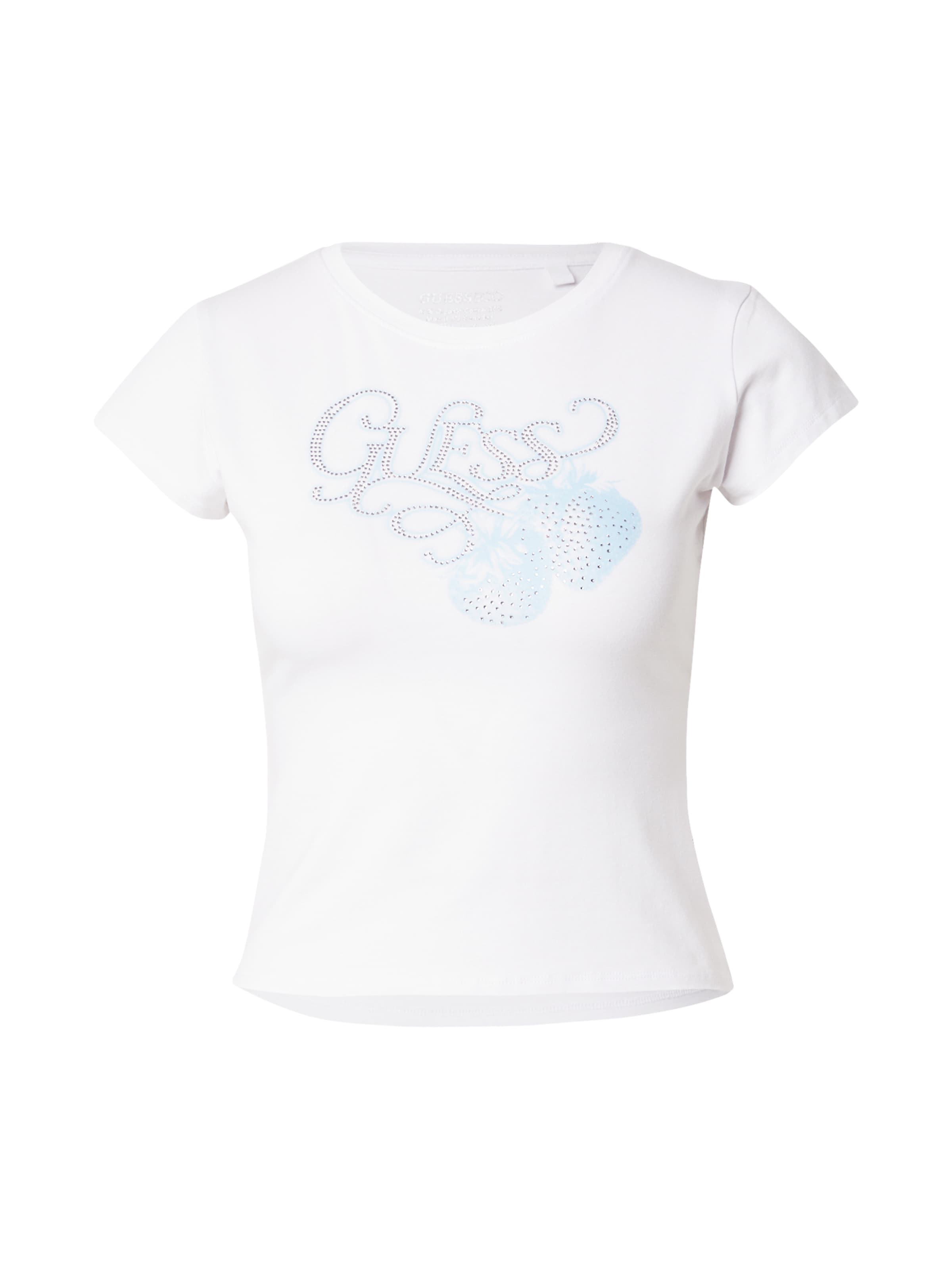 GUESS Μπλουζάκι &#x27;STRAWBERRY&#x27; σε λευκό: μπροστά