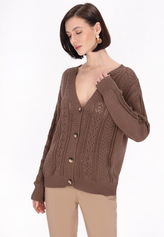 Cardigan Usha en marron : devant