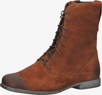 THINK! Lace-Up Ankle Boots in Brown: front