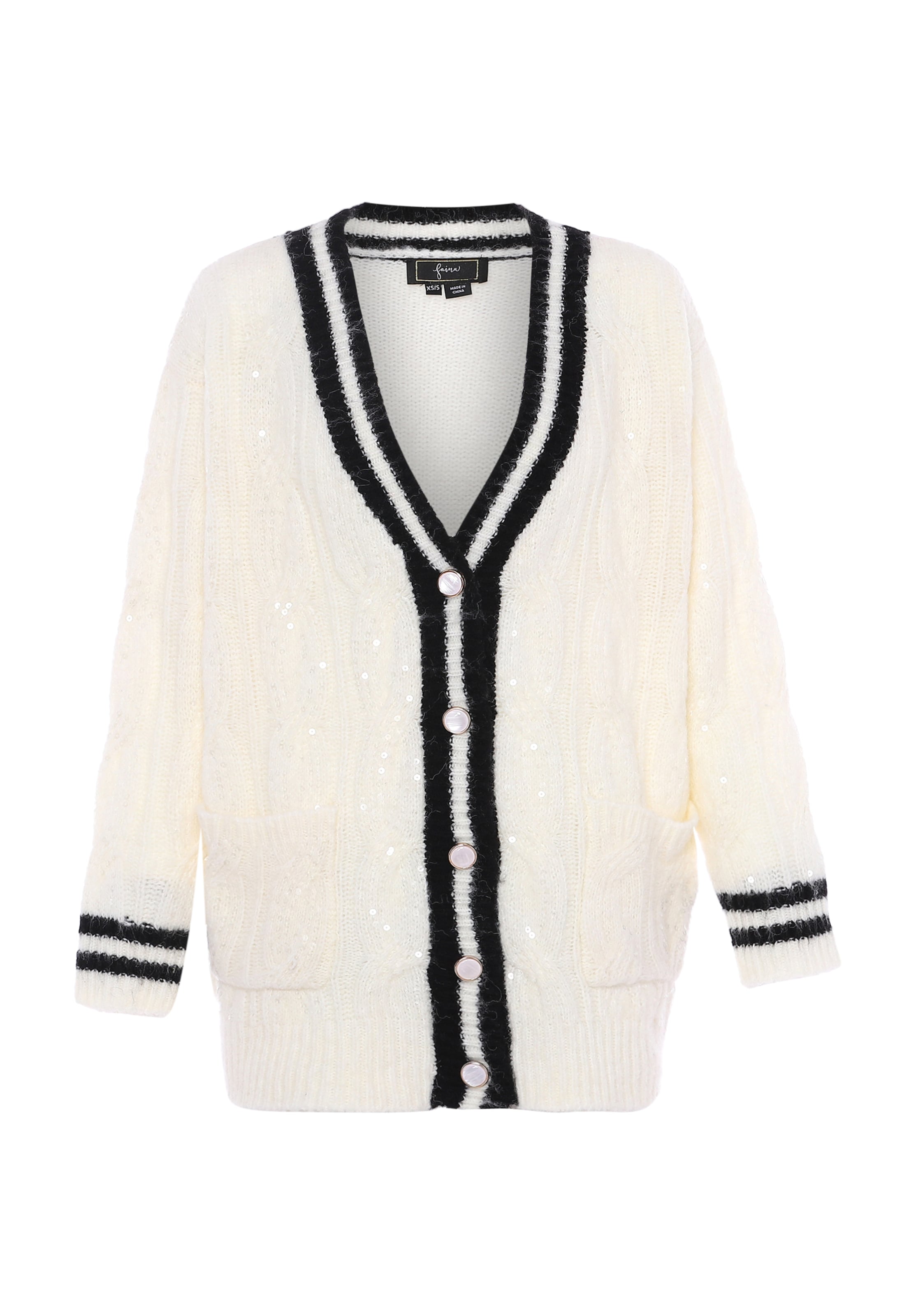 faina Πλεκτή ζακέτα σε λευκό: μπροστά