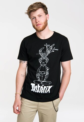 LOGOSHIRT T-Shirt 2Asterix" in Schwarz: Vorderseite