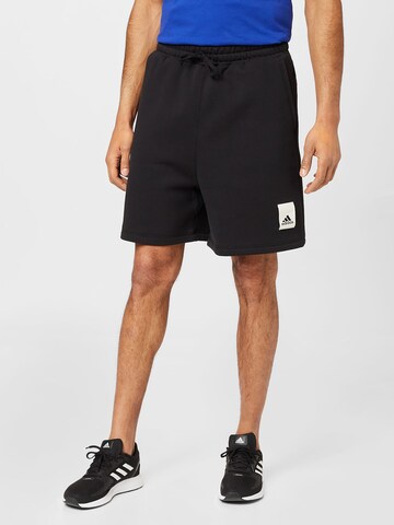 regular Pantaloni sportivi 'Lounge Fleece' di ADIDAS SPORTSWEAR in nero: frontale