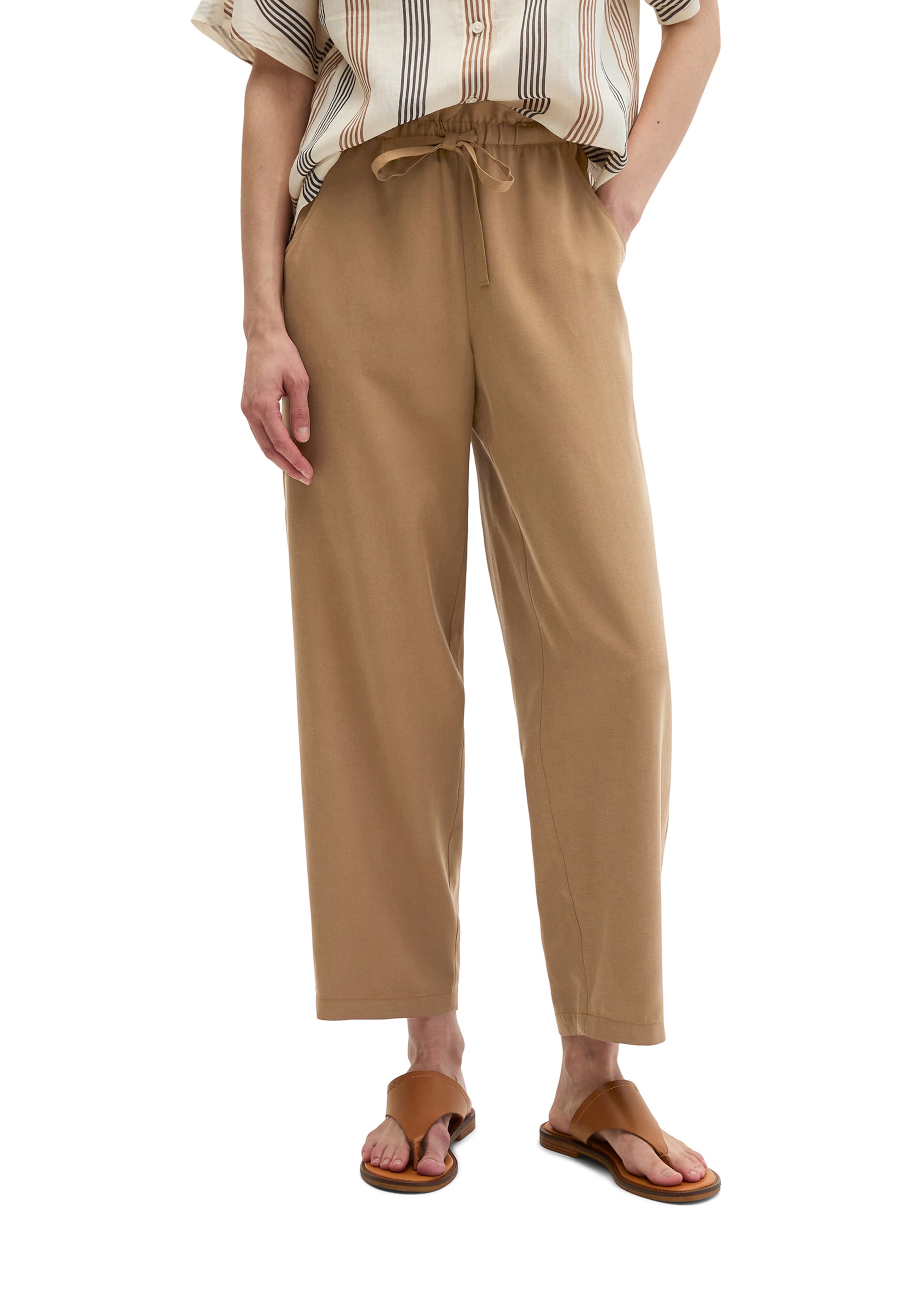 Marc O'Polo Loosefit Broek in Bruin