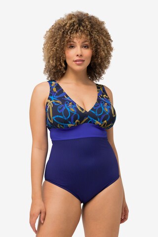 Bustier Maillot de bain Ulla Popken en bleu : devant