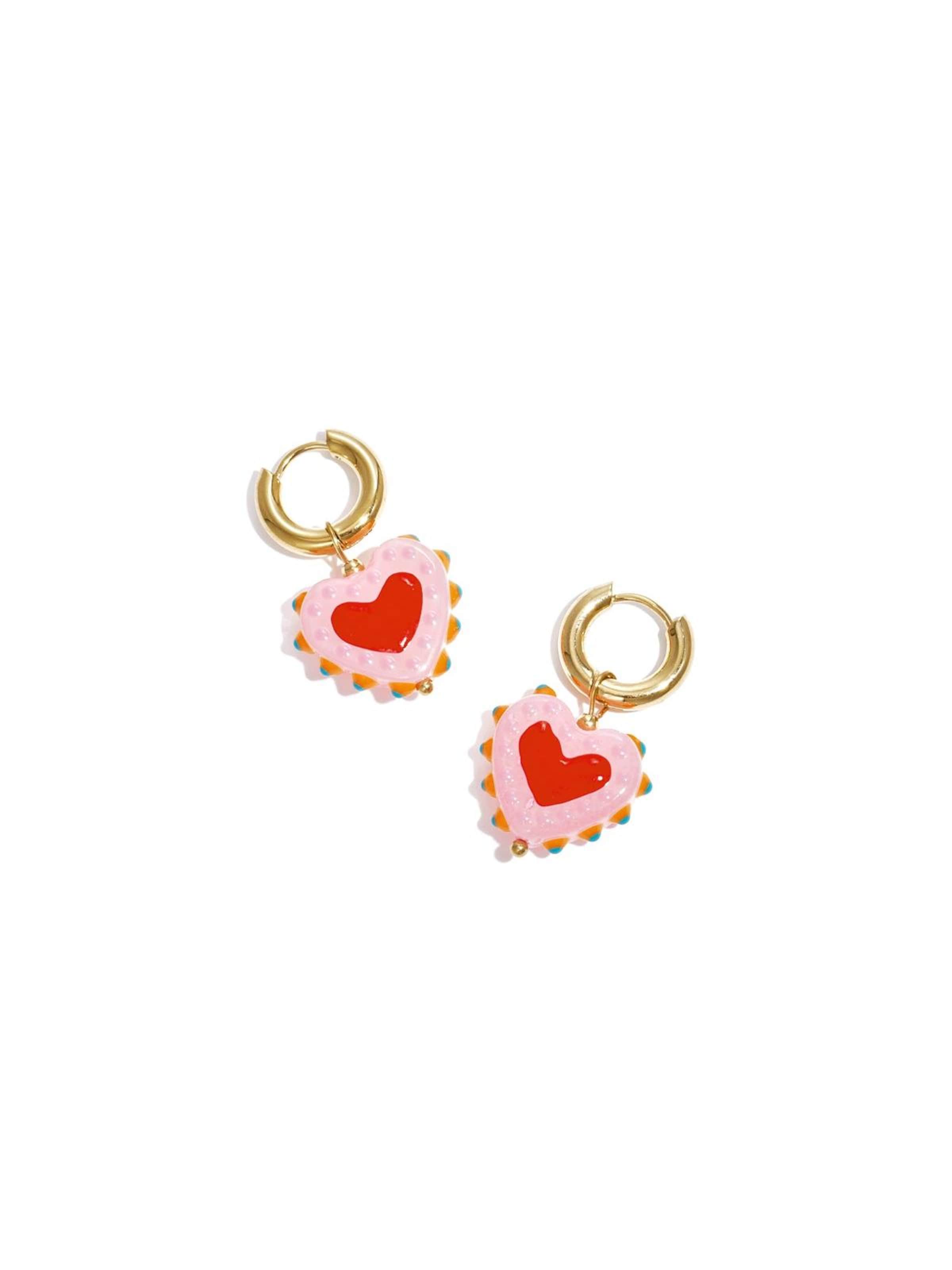 Cala Rose Ohrringe 'SUMMER HEART'‌‌‌‌‌‌‌‌ in Pink: Vorderseite