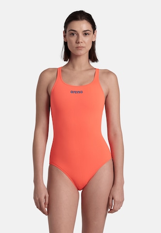 ARENA - Soutien Bustier Fato de banho 'TEAM PRO SOLID' em laranja: frente