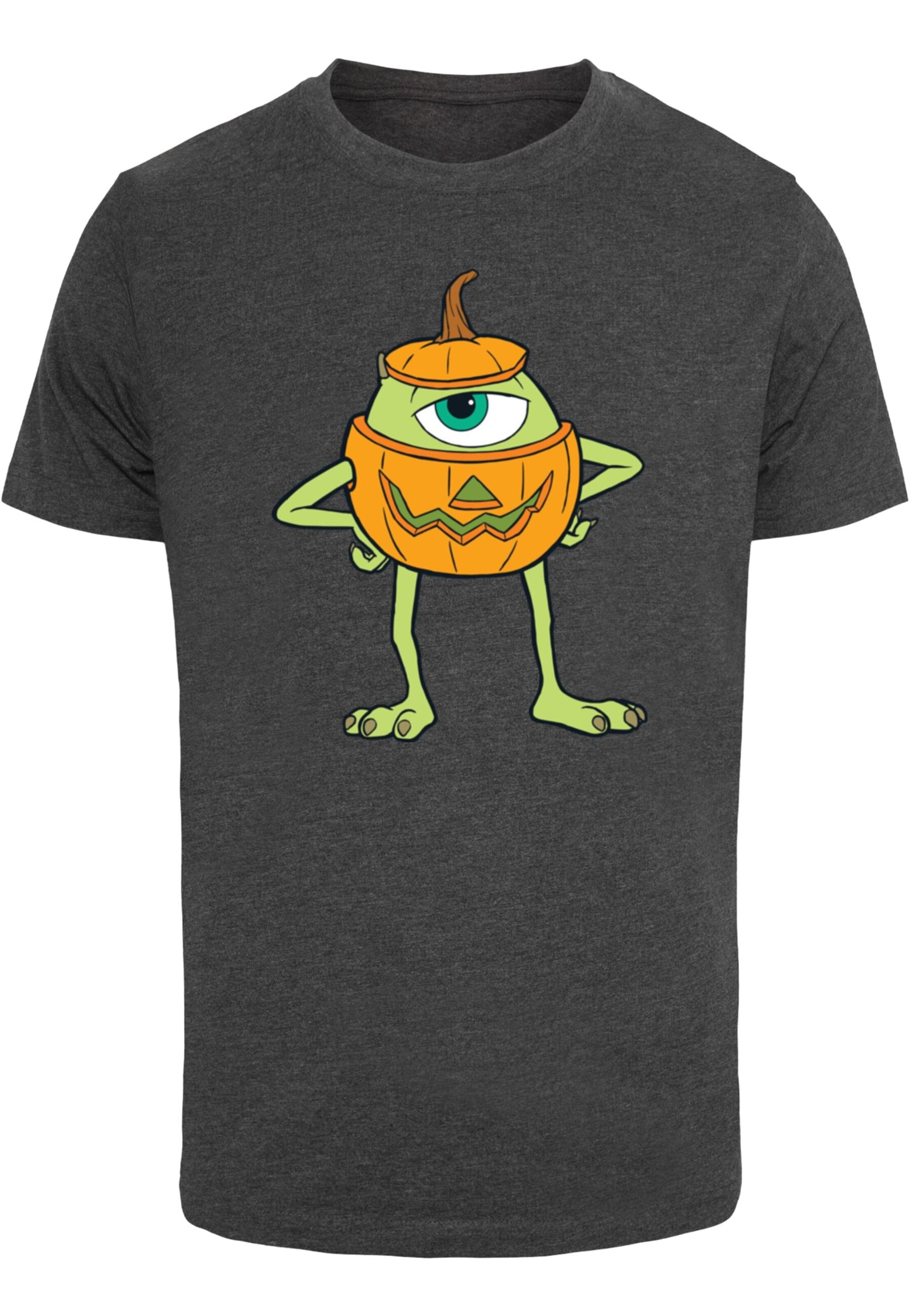 ABSOLUTE CULT Shirt 'Mike Halloween Pumpkin' in Grey: front