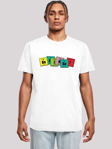 F4NT4STIC Shirt 'Bazinga' in Wit: voorkant