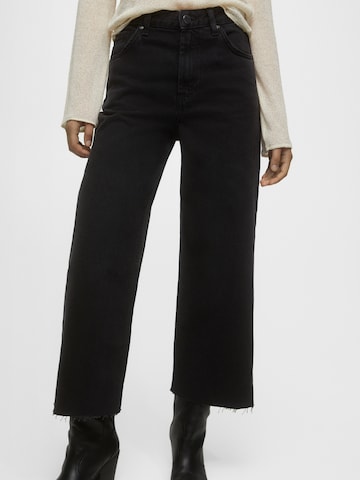 Pull&Bear Wide leg Jeans in Black: front