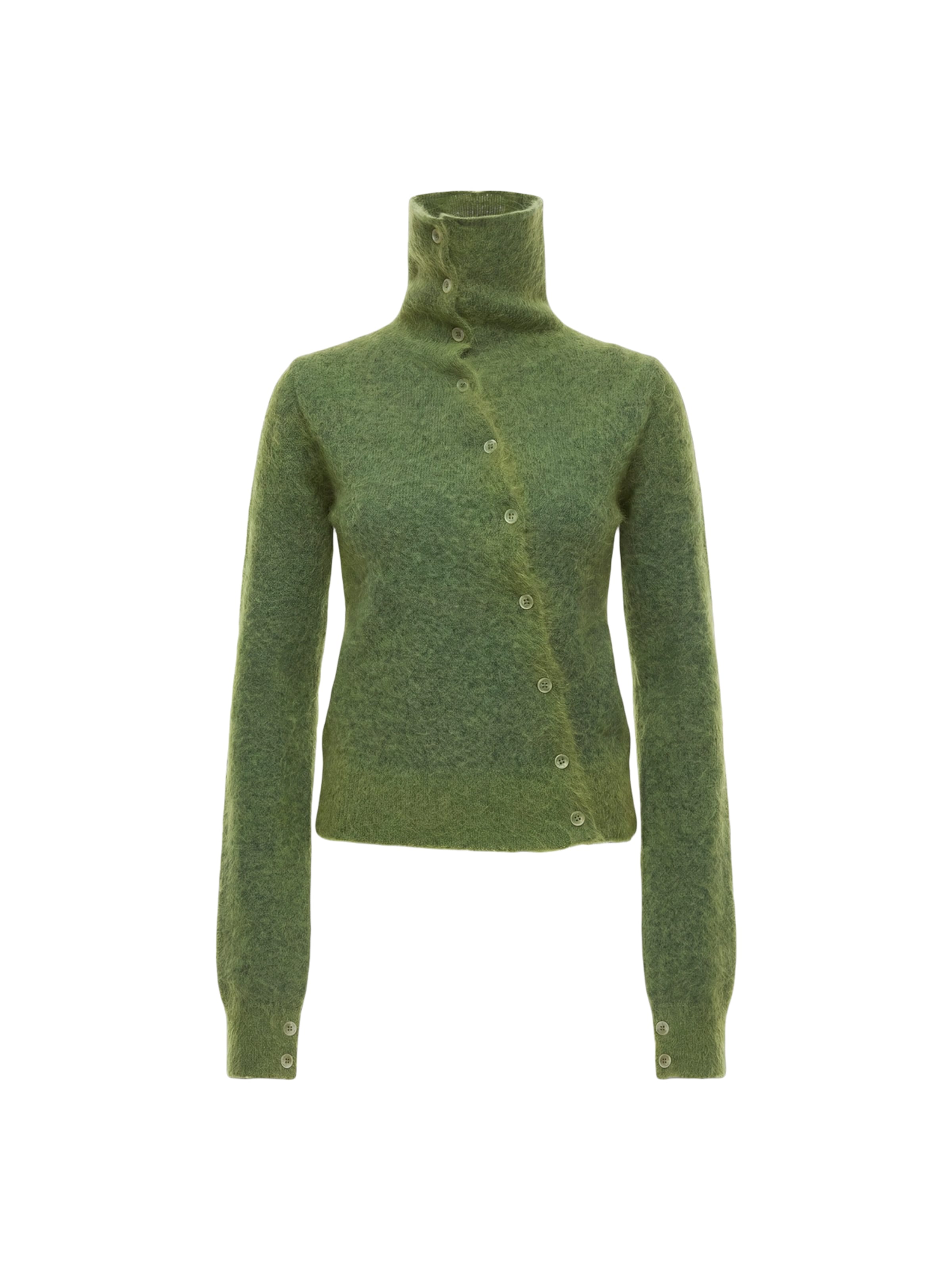 EDITED Strickjacke aus Mohairmix 'Margo' in Grün: Vorderseite
