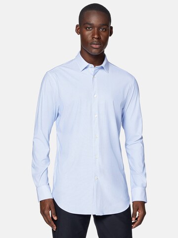 Boggi Milano Slim fit Athletic Button Up Shirt in Blue: front